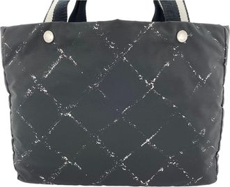 Chanel Travel Line Black Nylon Tote Bag (Pre-Owned)
