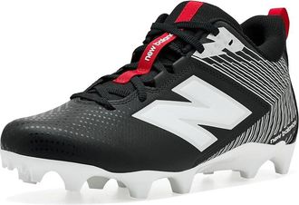 New Balance Rush V5 Mid Lacrosse Cleats Mens Shoes Black/White/Team Red : 10.5 D - Medium, Textile