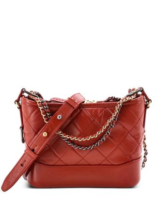 Chanel Gabrielle Quilted Aged Calfskin Small hobo bag - women - Calf Leather - One Size - Brown