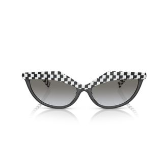 Alain Mikli 0a05070 Cat-Eye Sunglasses with Checkerboard Pattern and Gradient Lenses