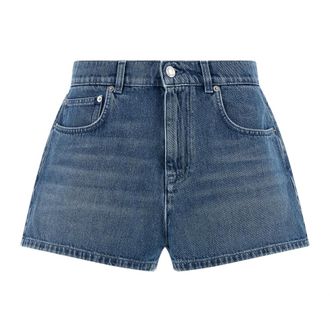 Moschino Denim Shorts, female, Blue, Size: 2XS Patchwork Heart Denim Short Shorts