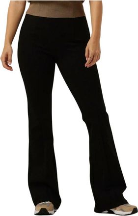 Minus Hoge Taille Flared Broek - Dames - Wijde Broeken - Zwart - XS - Broeken
