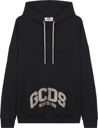 GCDS Logo-patch Hoodie - Heren - Hoodies - Zwart - XL - Katoen - Hoodies & sweatvesten