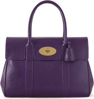 Mulberry Bayswater High Shine Leather Satchel in Amethyst at Nordstrom