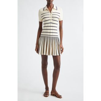 Zimmermann Kindred Spirit Luna Stripe Polo Minidress in Cream/Navy at Nordstrom, Size 0P