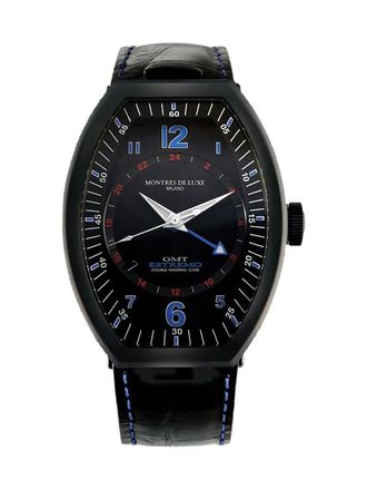 Montres de Luxe Mens Black Watch Leather - One Size