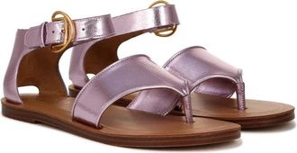 Franco Sarto Womens Franco Sarto Ruth Thong Metallic Pink Ankle Strap Sandals GAL1179