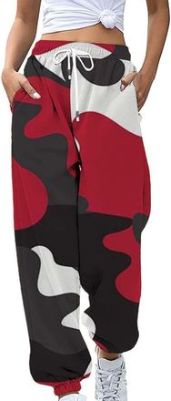 Generic High Waisted Casual Baggy Joggers Pants, Ladies Tracksuit Bottoms Short Leg Soft Comfort Ladies Jogging Bottoms with Pockets Camouflage Trousers Women