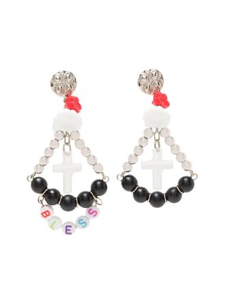 Amir Slama Bless cross-pendant earrings - Multicolour