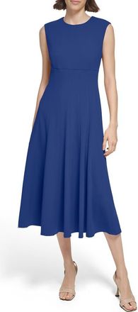 Calvin Klein Scuba Crepe Fit & Flare Dress in Regatta at Nordstrom Rack, Size 12