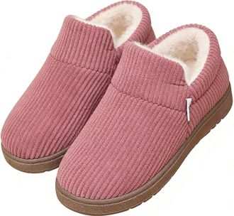 Generic Womens Winter Fleece-Lined Slipper Boots - Warm Plush Lining, Non-Slip Sole, Cozy Indoor/Outdoor House Shoes (1, Pink, 2.5, Adult, Women, 2.5, Numeric