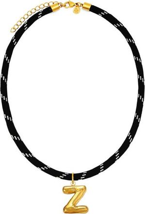 Petit Moments Bubble Initial Pendant Cord Necklace in Black-Z at Nordstrom