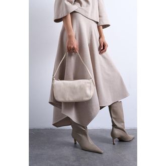 Topshop Genuine Calf Hair Shoulder Bag in Cream at Nordstrom