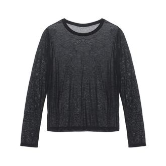 BASERANGE Ronde Hals Lange Mouw Rechte Zoom - Dames - Longsleeves - Zwart - S - Tops