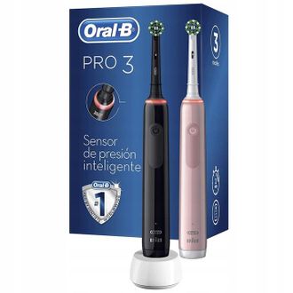 OEM Cepillo De Dientes Oral-b Pro 3 3900n Negro + Rosa (paquete De 2)
