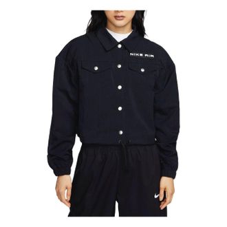 Nike (WMNS) Nike Air Modest Cropped Woven Jacket Asia Sizing Black White FB8078-010