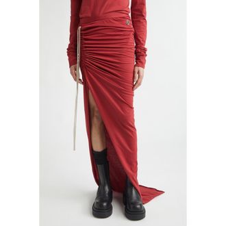 Moncler x Rick Owens Draped Jersey Skirt in Red at Nordstrom, Size Xx-Small