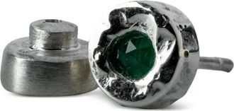 Parts Of Four 10kt witgouden Tiny oorbel met smaragd - Zilver