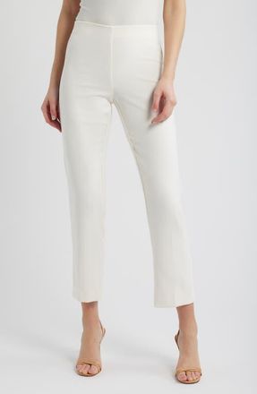 Anne Klein Hollywood Waist Ankle Pull-On Pants in White Dove at Nordstrom, Size Xx-Small
