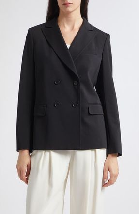 Max Mara Colibri Double Breasted Jersey Blazer in Black at Nordstrom, Size X-Large