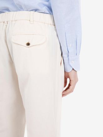 Myths Pantaloni in ice cotton con pinces off white