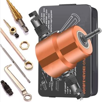 OEM Cortadora De Chapa Met&aacute;lica De Doble Cabezal Con Rotaci&oacute;n De 360&deg;, Cortadora De Placas Para Taladro El&eacute;ctrico, 1500-3000 Rpm, Espesor De Corte De 1,2 