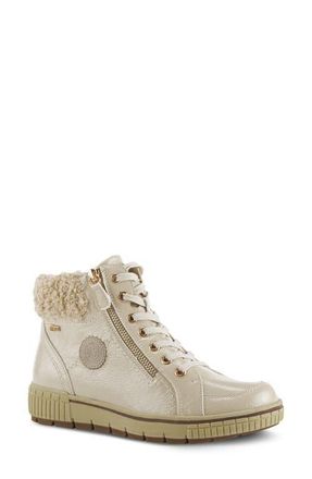 Spring Step Alps Water Resistant Faux Shearling Sneaker in Beige Patent at Nordstrom, Size 10.5-11Us