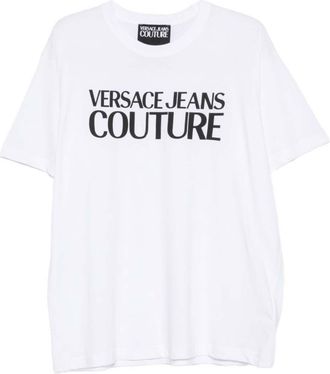 Versace Jeans Couture White Solid Crew Neck T-Shirt