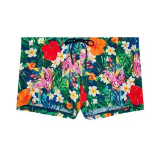 HOM Mens Pull-On Swim Shorts In Peacock