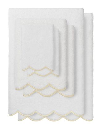 Linum Home Textiles 100% Turkish Cotton Adornia Scallop 6Pc Towel Set