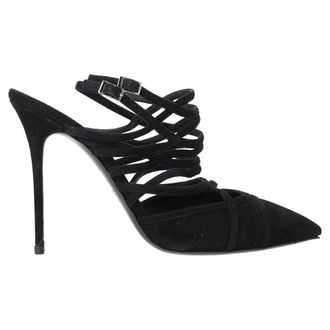 Giuseppe Zanotti Giuseppe Zanotti pumps met vetersluiting en bandjes in zwart su&egrave;de