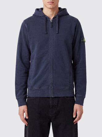 Stone Island Felpa in cotone con cappuccio e chiusura a zip