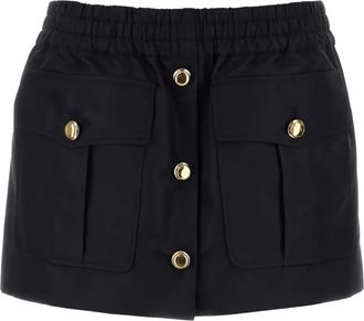 Miu Miu Mini-rok met zakdetail - Blauw