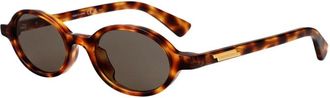 Bottega Veneta Zonnebril met ronde glazen - unisex - Zonnebrillen - Bruin - 47 MM - Accessoires