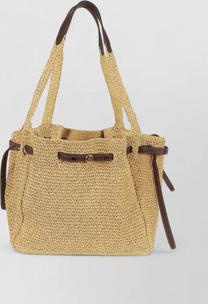 Tory Burch romy straw tote woven dual handles