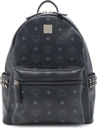 MCM Mcm Black Coated Canvas Backpack (Pre-Owned)