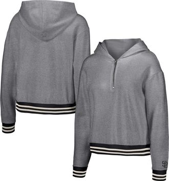 Lusso Womens Lusso Gray San Diego Padres Magnolia Tri-Blend Quarter-Zip Hoodie at Nordstrom, Size Xx-Large