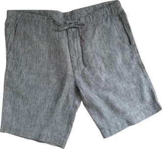 Loro Piana New Grey Linen Bermuda Shorts Size XL