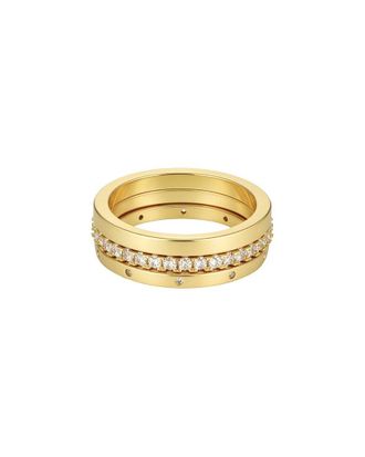 Adornia Adornia 14K Plated 3-Band Cz Set