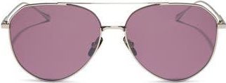 DIFF Eyewear Dash 61mm Polarized Aviator Sunglasses in Aubergine With Silver Flash at Nordstrom Rack