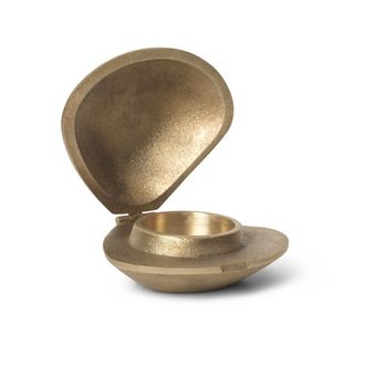Ferm Living Clam Teelichthalter, messing