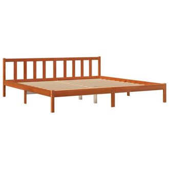 Berkfield Home Beautiful Bed Frame Frame Wax Brown 180x200 cm Super King Solid W