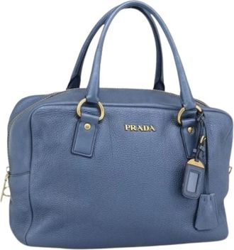 Prada Pre-owned Vintage Hand Bag - Dames - Vintage Handtas - Blauw - ONE Size - Leer - Vintage