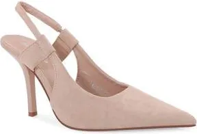 Berness Faux Suede Slingback Stiletto Pump in Beige at Nordstrom Rack, Size 7.5