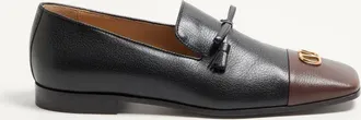Valentino Garavani Mocassino Babouchoes In Capretto Uomo NERO/BARK BROWN 40.5