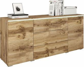 Mirjan24 Mobilier1 - C&oacute;moda Sarasota 142, Roble Wotan, Con Cajones Y Puertas, N&uacute;mero De Cajones: 0, 66x150x40cm, Led