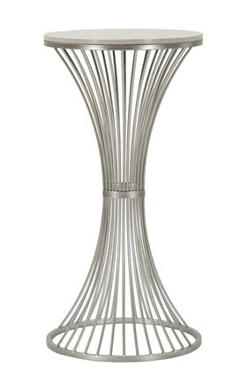 Mauro Ferretti Mesa auxiliar de metal plateado cm &oslash; 40x79