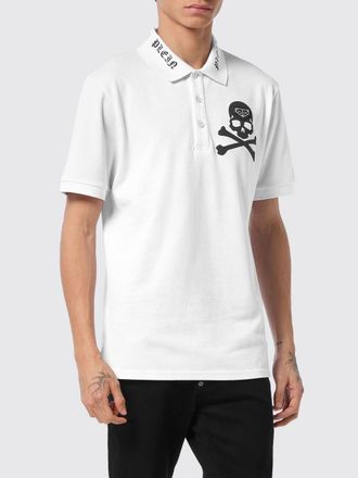 Philipp Plein Polo in cotone con stampa Skull e logo Hexagon