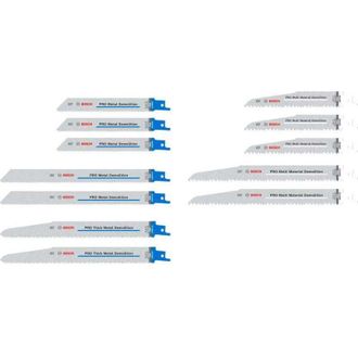 Bosch Pro Demolizione - Set de 12 lame de sega alternativa (per tubi e profili de metallo, metalli non ferrosi, lunghezza mm, accessori professionali sega