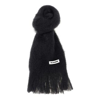 Jil Sander Kleine Mohair Sjaal - Heren - Accessoires - Zwart - Maat: ONE Size Mohair
